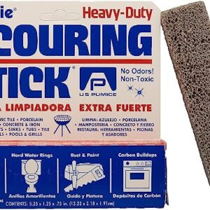 U.S. Pumice 1001 Pumie Scouring Stick, Heavy Duty, HDW, Remove Stains, Hard Water Rings, Rust and Paint, Carbon Buildups, (6 Pack)