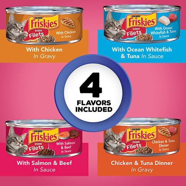 Purina Friskies Wet Cat Food Variety Pack, Surfin' & Turfin' Prime Filets Favorites - (40) 5.5 oz. Cans - Image 3