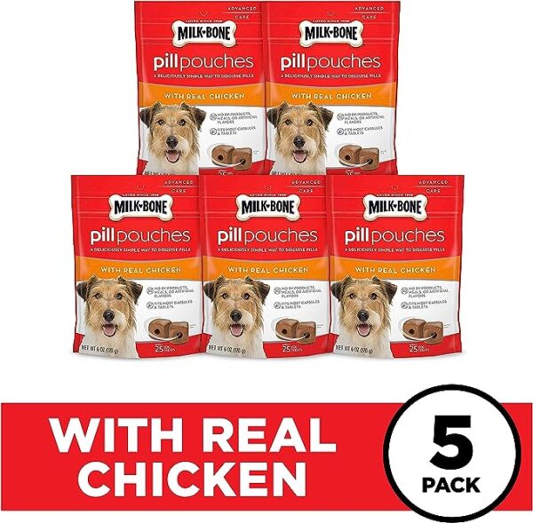 Milk-Bone Pill Pouches Dog Treats, Real Chicken Flavor, 6 Ounces (Pack of 5) - Image 3